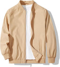 My Store Apricot Men's Bomber Jacket Fashion Stylish Lightweight Windbreaker Spring Fall Casual Jackets for Men
