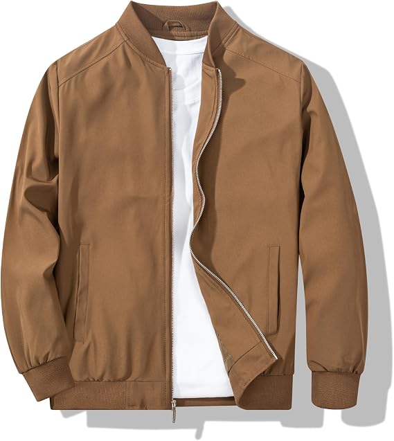 My Store Coffee Men's Bomber Jacket Fashion Stylish Lightweight Windbreaker Spring Fall Casual Jackets for Men