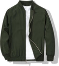 My Store Green Men's Bomber Jacket Fashion Stylish Lightweight Windbreaker Spring Fall Casual Jackets for Men